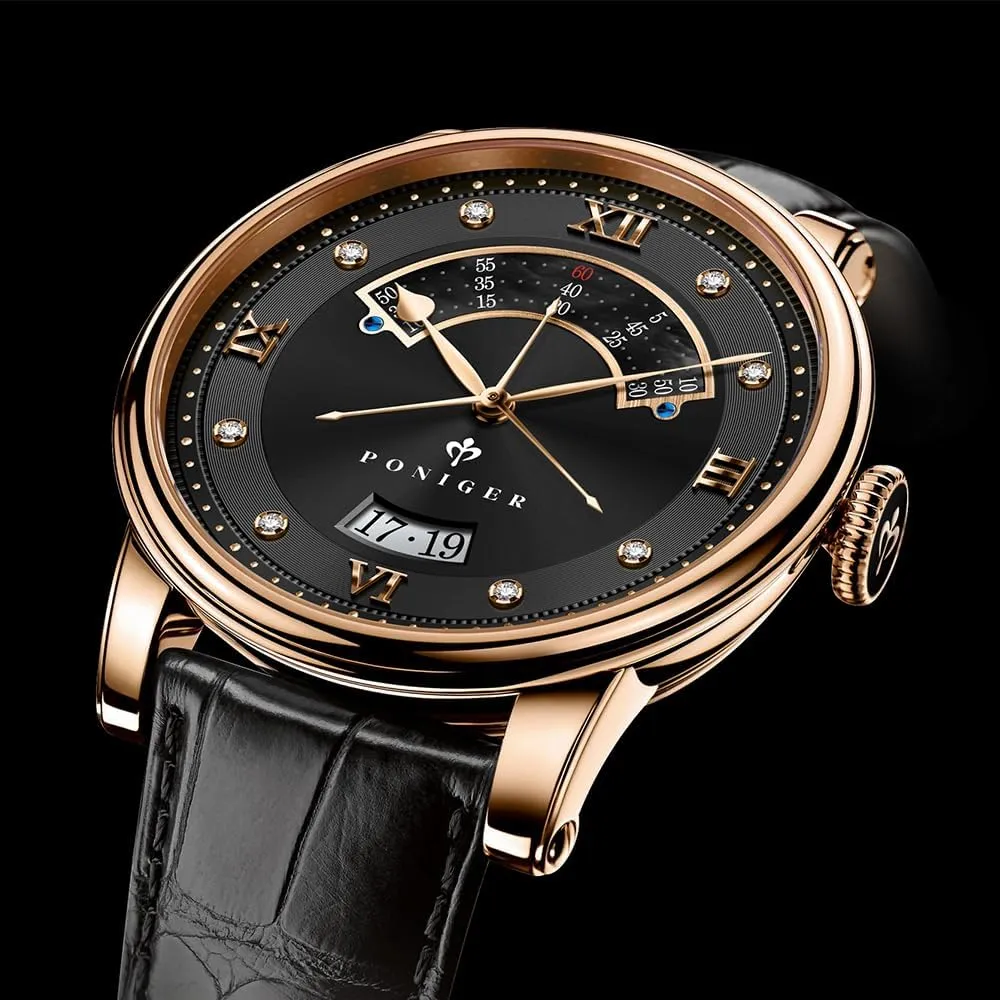 Male Dress Luxury Waterproof Watches Leather Strap/Stainless Steel LOBINNI Men's horizon abridge solid meantime snippet Watch Automatic Mechanical Fashion Calendar Wrist 