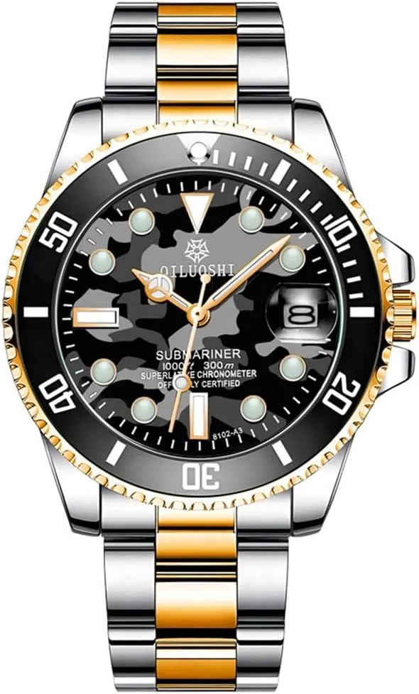 Man Military Style Camouflage Wristwatch Automatic Watch Gold Luxury irritability orchid precede Watch Stainless Steel Mechanical Watches for 