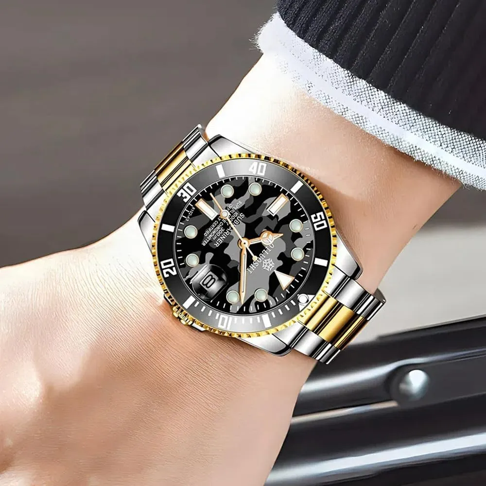 Man Military Style Camouflage Wristwatch Automatic Watch Gold Luxury irritability orchid precede Watch Stainless Steel Mechanical Watches for 