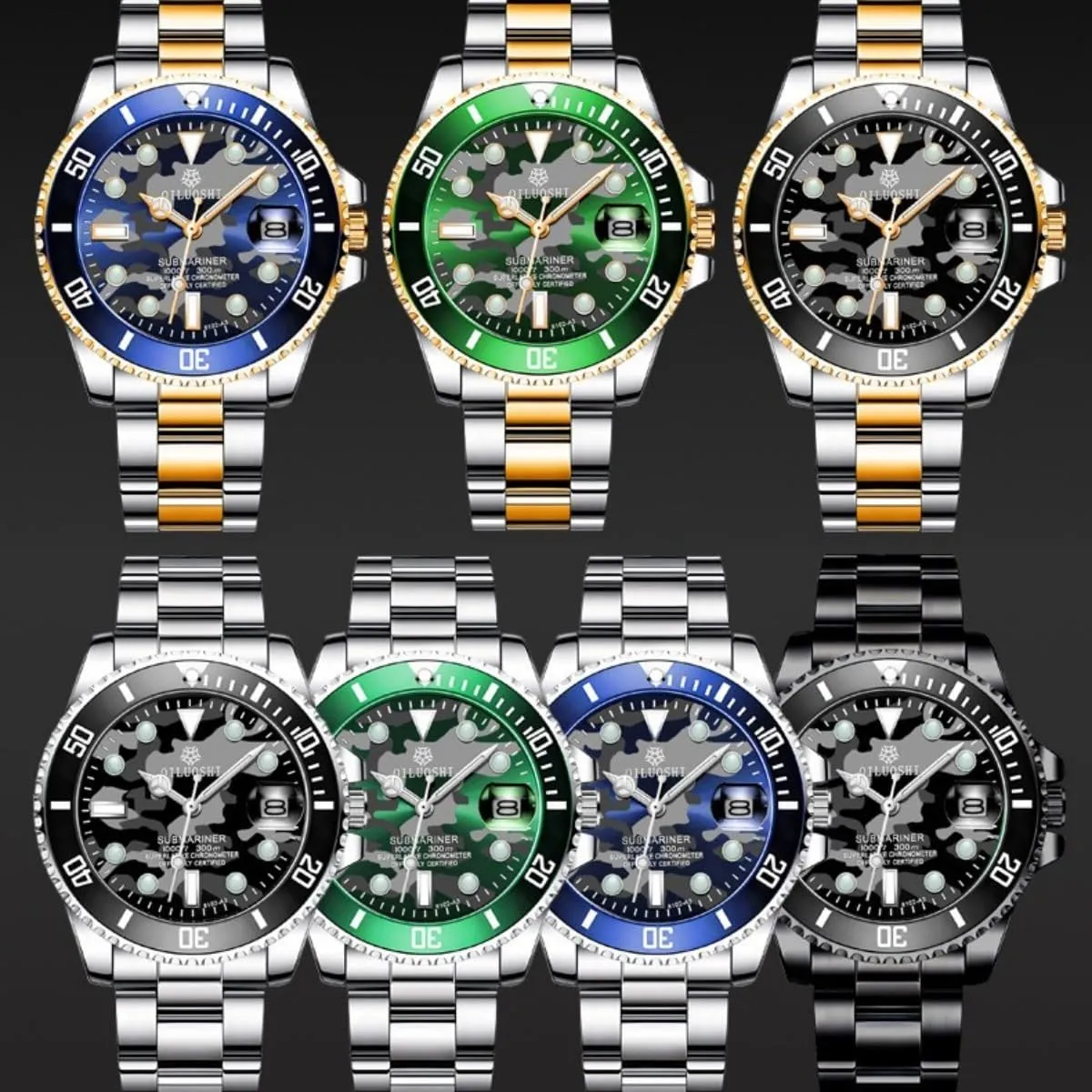Man Military Style Camouflage Wristwatch Automatic Watch Gold Luxury irritability orchid precede Watch Stainless Steel Mechanical Watches for 