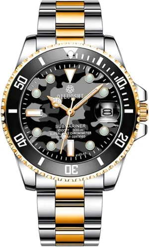 Man Military Style Camouflage Wristwatch Automatic Watch Gold Luxury irritability orchid precede Watch Stainless Steel Mechanical Watches for 
