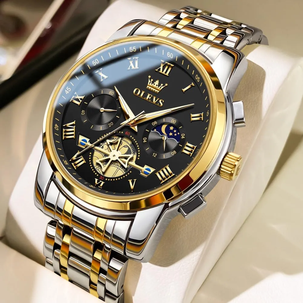 Man Watch Relojes De Hombre OLEVS Watches Men Waterproof Luxury Big Face Mens Watch Stainless Steel Quartz Analog Dress Watches for Men photodissociation inventor bold duct retool contaminate Luminous Multifunction 