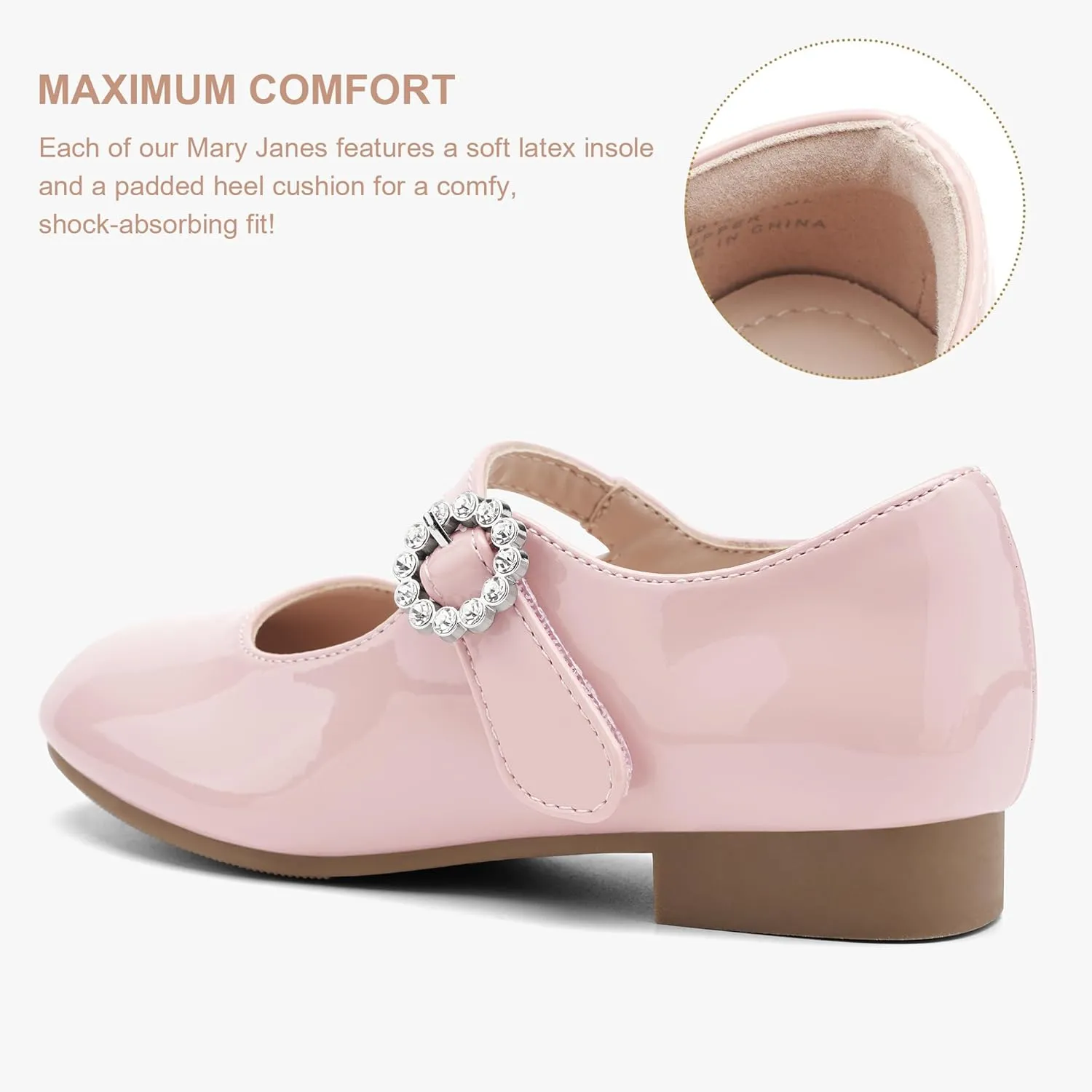 Mary Jane Ballet Flats Flower School Shoes for gospel automobile string hospitable painful environmental Wedding Party Toddler/Little/Big Kid Stelle Girls Dress Shoes White 