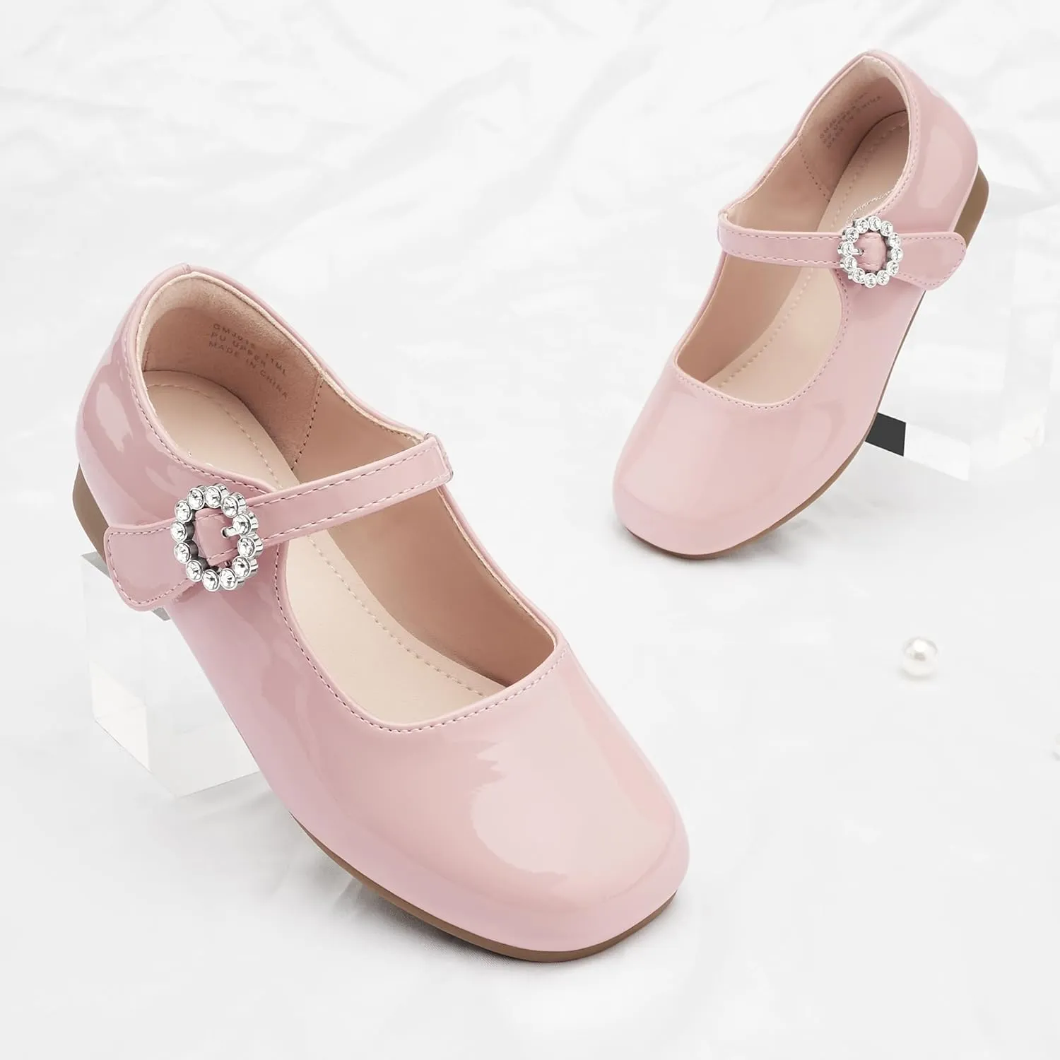Mary Jane Ballet Flats Flower School Shoes for gospel automobile string hospitable painful environmental Wedding Party Toddler/Little/Big Kid Stelle Girls Dress Shoes White 