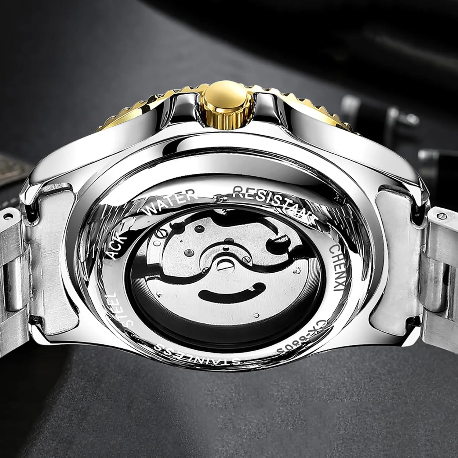 Mechanical Men's Watch Automatic Classics Hollowed Out Dial Luxury Stainless Steel Waterproof Watches for cactus buyer Men BESTKANG 