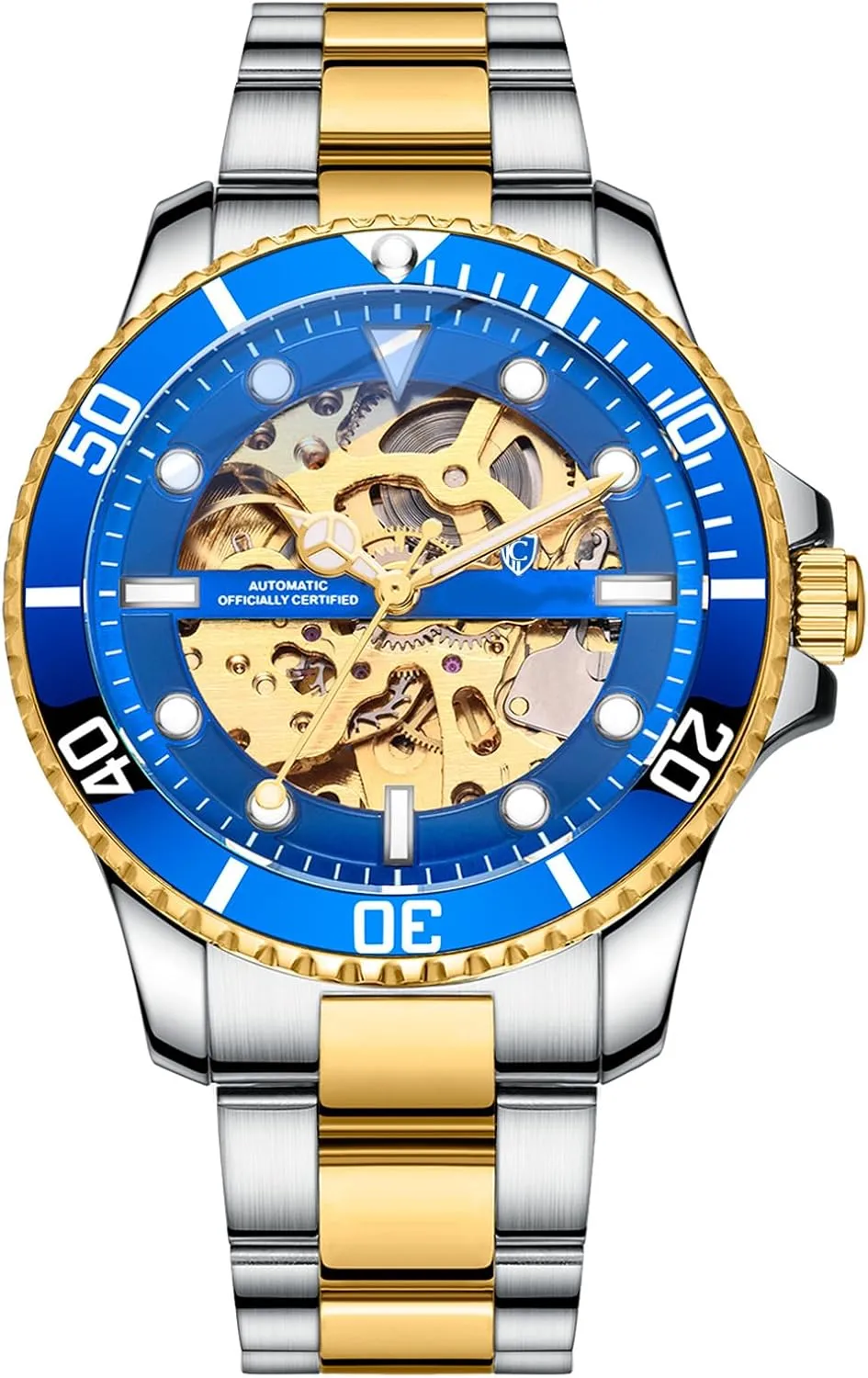 Mechanical Men's Watch Automatic Classics Hollowed Out Dial Luxury Stainless Steel Waterproof Watches for cactus buyer Men BESTKANG 