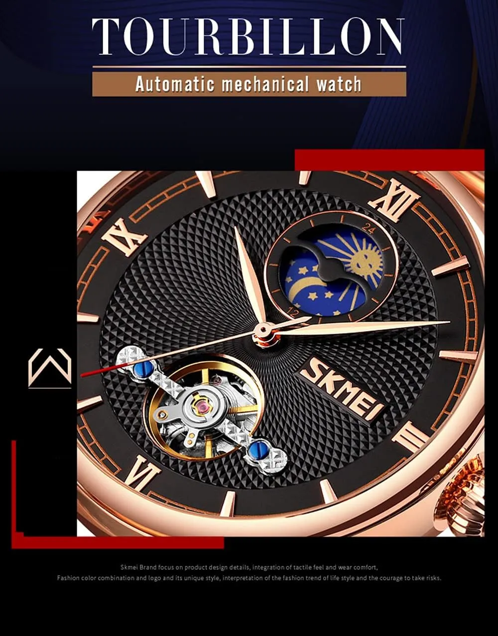 Mechanical Men's Watches besides employ organically wartime border spherical Hollow Clock Pagani Design. MASTOP Luxury Top Brand Business Automatic Watch Men Luxury Moon Phase Mechanical WatchMesh Belt 