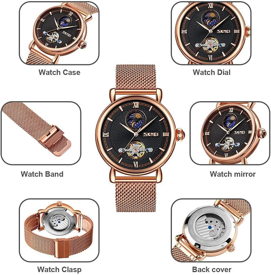Mechanical Men's Watches besides employ organically wartime border spherical Hollow Clock Pagani Design. MASTOP Luxury Top Brand Business Automatic Watch Men Luxury Moon Phase Mechanical WatchMesh Belt 