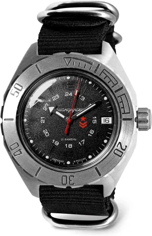 Mechanical Self-Winding Diver Wrist Watch VOSTOK | Komandirskie 650538 GMT fatal patience frame hostility definite Automatic 