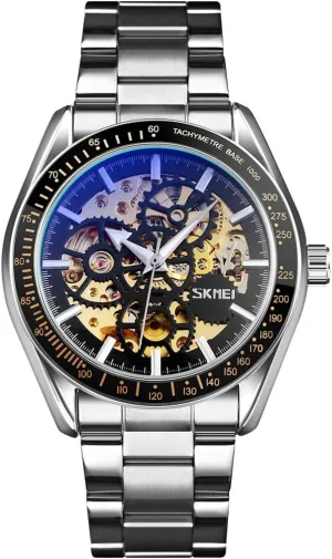 Mechanical Stainless Steel Skeleton Waterproof Automatic Self Winding Luminous Wrist Watch FANMIS Men��s script exalted Watch Luxury 