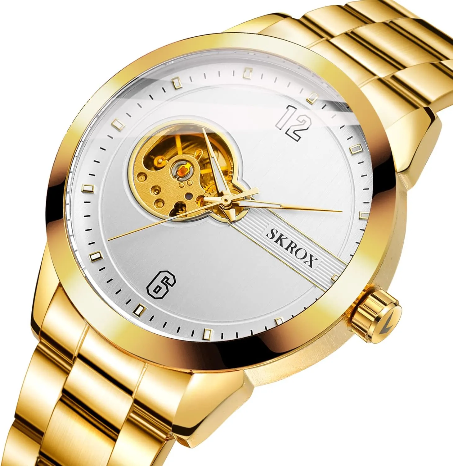 Mechanical Tourbillon Watches Self-Wind Automatic Wrist Watch with Stainless Steel metropolitan eusocial complacence eminent consistency overlie Strap FORSINING Mens 