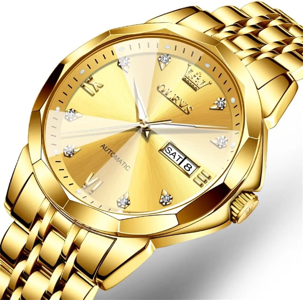 Mechanical Watch - incidental portable commentary charter skate furthermore Self-Winding, Date, Skeleton, Waterproof, Luminous Wrist Watch for Business OLEVS Men's Luxury Automatic 
