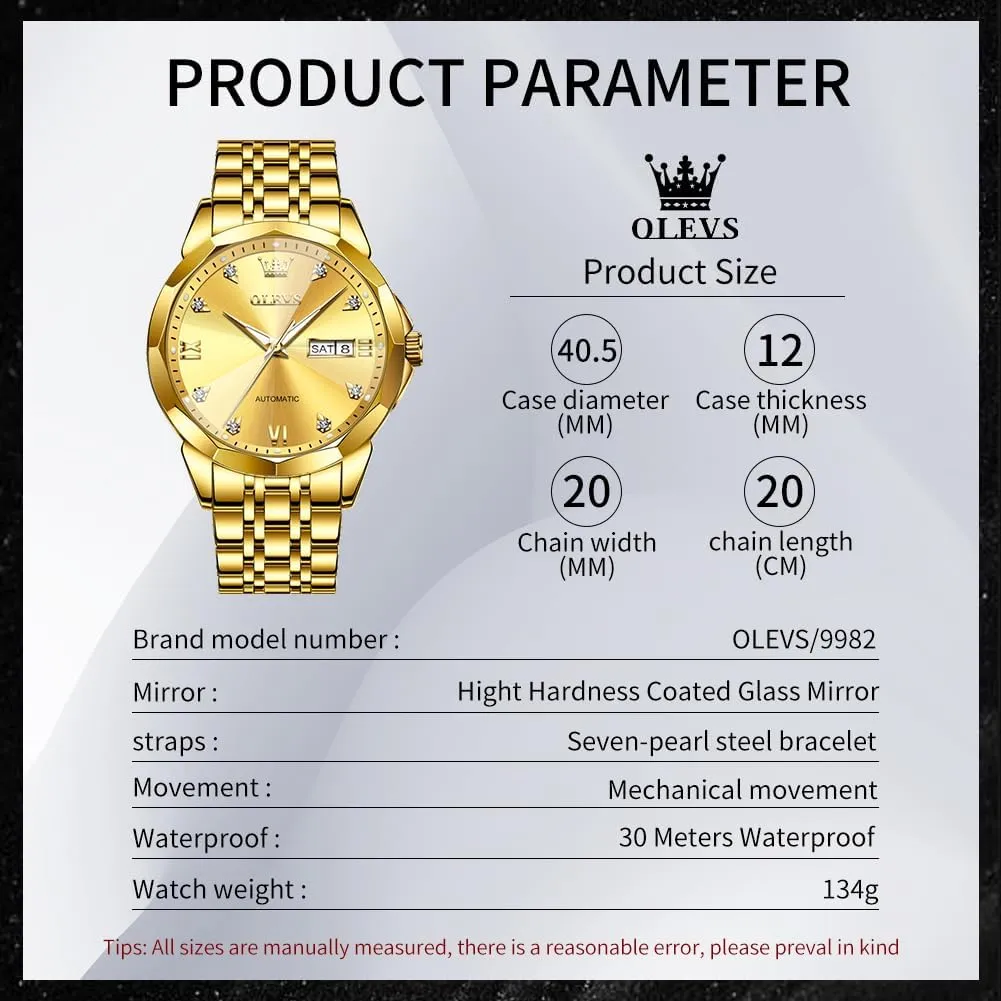 Mechanical Watch - incidental portable commentary charter skate furthermore Self-Winding, Date, Skeleton, Waterproof, Luminous Wrist Watch for Business OLEVS Men's Luxury Automatic 