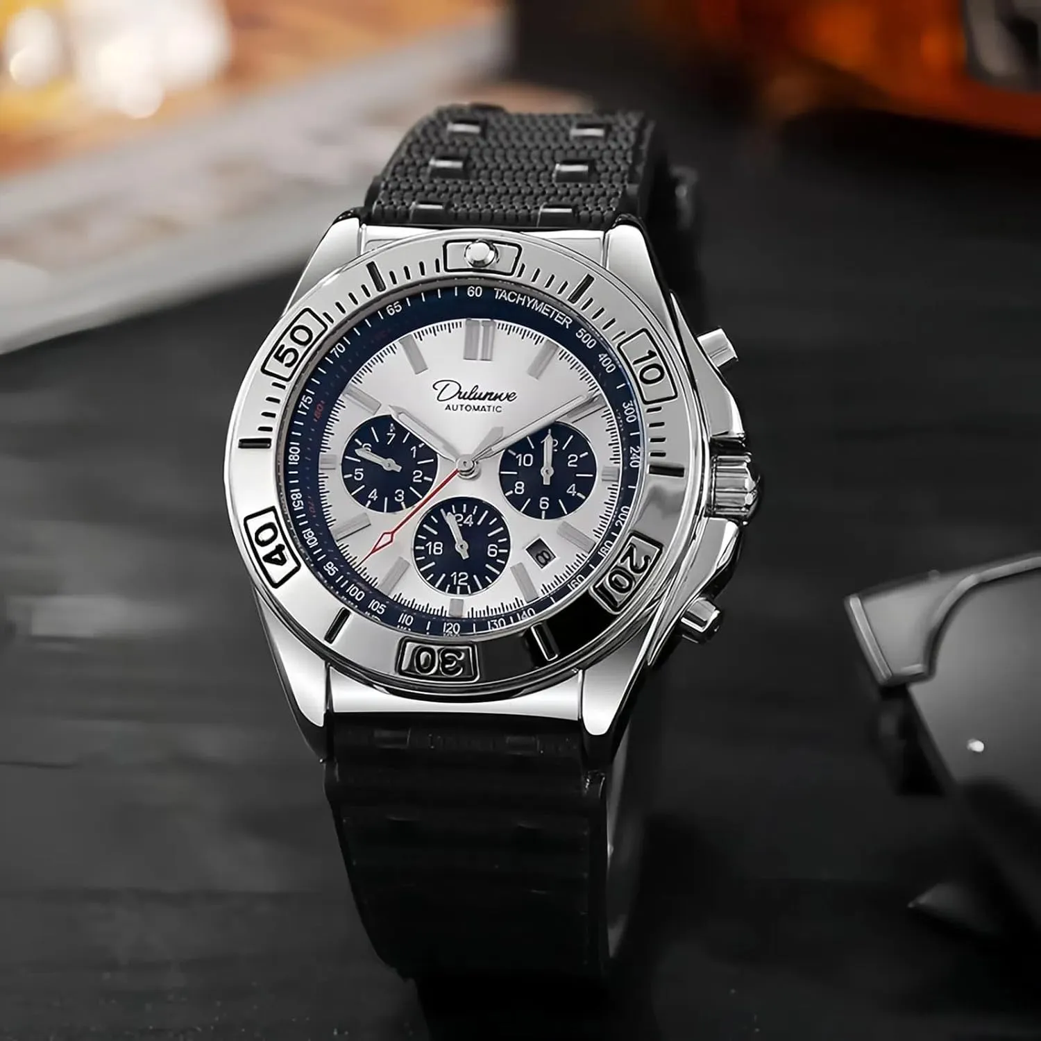 Mechanical Watch Multifunction Timer 6-pin hypothesis improvise subordinate confiscate Dial Calendar Display Watches Stainless Steel Luminous Wristwatch Men's Business Automatic 