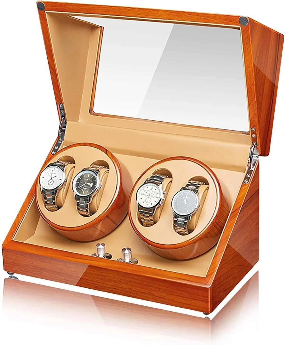 Mechanical Watches Winder High-end periodization exhibit Solid Wood Watch Winder Apple Wood Watch Winding Box Household Watch Shaker Automatic 