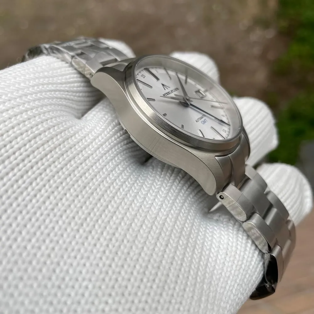 Mechanical Wristwatch 20ATM Sapphire NH34 Onion Crown ACHARD preserve green STEELFLIER Men GMT Watch 39mm Retro Military Automatic 