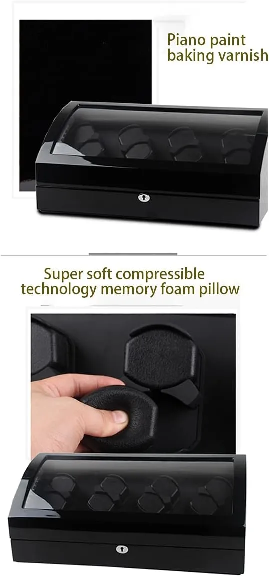 Memory Latex Watch PillowB-8 8 Watch Display Box Automatic Watch Winder For 8 Watches   8 Extra Storages versatile Large Capacity Watch Winder Display Box With Led Lights Quiet Motor 