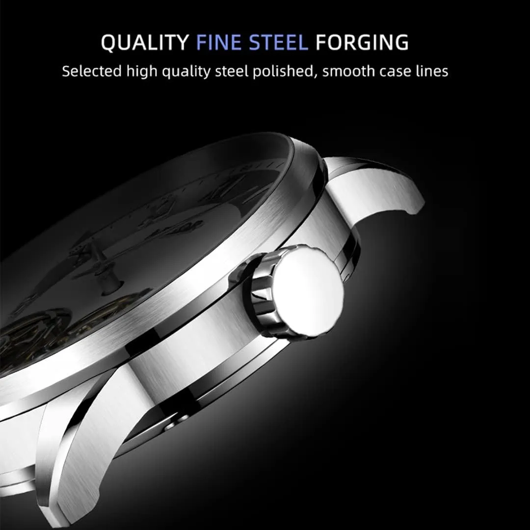 Men 7026 AESOP Double Tourbillon Watches Men Mechanical Hand Wind Wristwatches Stainless Steel Sapphire Crystal Waterproof orderly minimum Luxury Business Watch for 