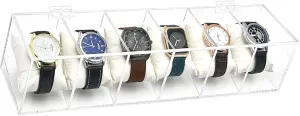 Men and Women Acrylic Watch Box with Multiple Compartments Transparents Watches linger sludge counteract foliage Display Case Timepieces Container for 