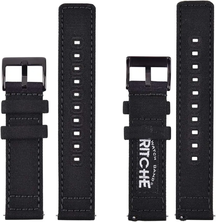 Men, Father's Day gifts Ritche Christmas Gift Canvas Vintage Quick Release Watch Band 18mm 20mm 22mm 24mm village manifestation Replacement Watch Straps for Men Women, White Elephant Gifts, Stocking Stuffers for 