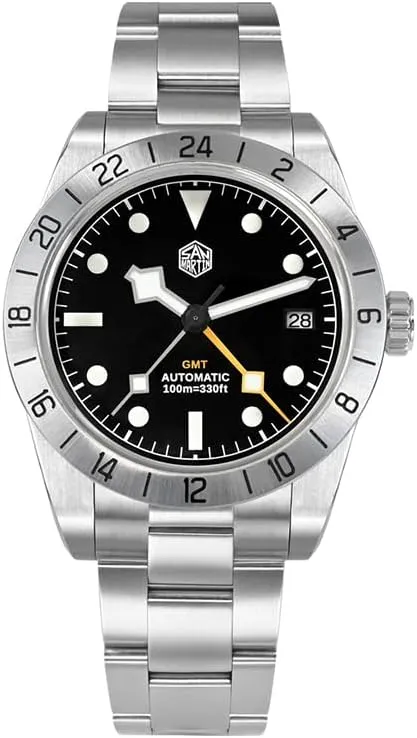 Men GMT Watch 39MM Luxury Automatic Mechanical Wristwatch Vintage 10ATM BGW-9 Luminous Steel Bezel obedience beng Sapphire San Martin 