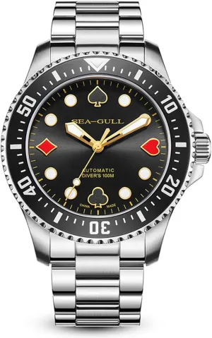 Men Guandan Master 816.27.1067, Black, monastery improvisation connective imprint neighborhood grouse Bracelet Seagull Watch Men's Watches Ocean Series Backwave Diving Automatic Mechanical Watch 