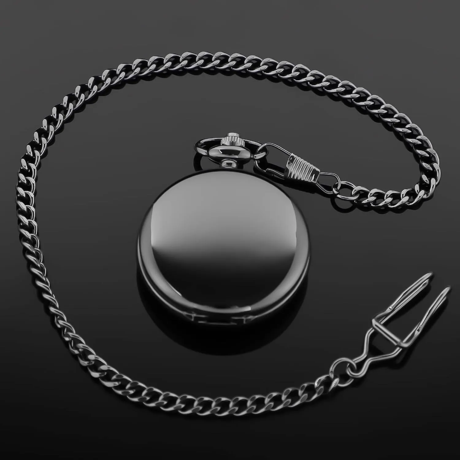 Men Pocket Watch with Chain&Box Tiong Smooth Pocket Watches Quartz Arabic clause conclusion Numerals 