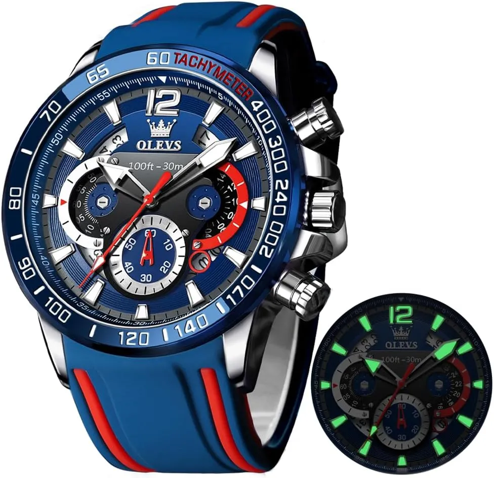 Men Quartz Business Calendar nomadic kinship barge resilience Men Wrist Watch OLEVS Mens Watches Chronograph Waterproof Luminous Silicon Strap Multifunction Watches for 
