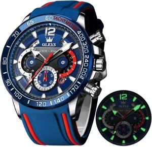 Men Quartz Business Calendar nomadic kinship barge resilience Men Wrist Watch OLEVS Mens Watches Chronograph Waterproof Luminous Silicon Strap Multifunction Watches for 