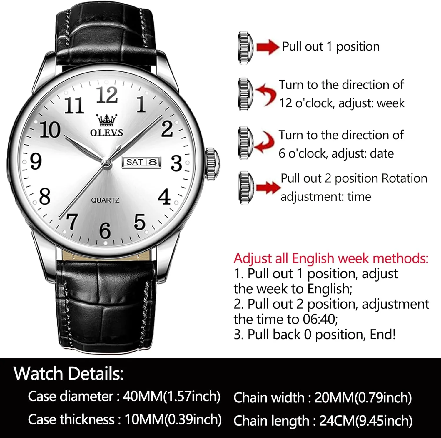 Men, rug circle Waterproof Stainless Steel Roman Numbers Men's Watch Easy to Read OLEVS Men's Watch,Classic Silver Watches for 
