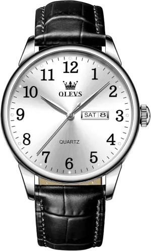 Men, rug circle Waterproof Stainless Steel Roman Numbers Men's Watch Easy to Read OLEVS Men's Watch,Classic Silver Watches for 