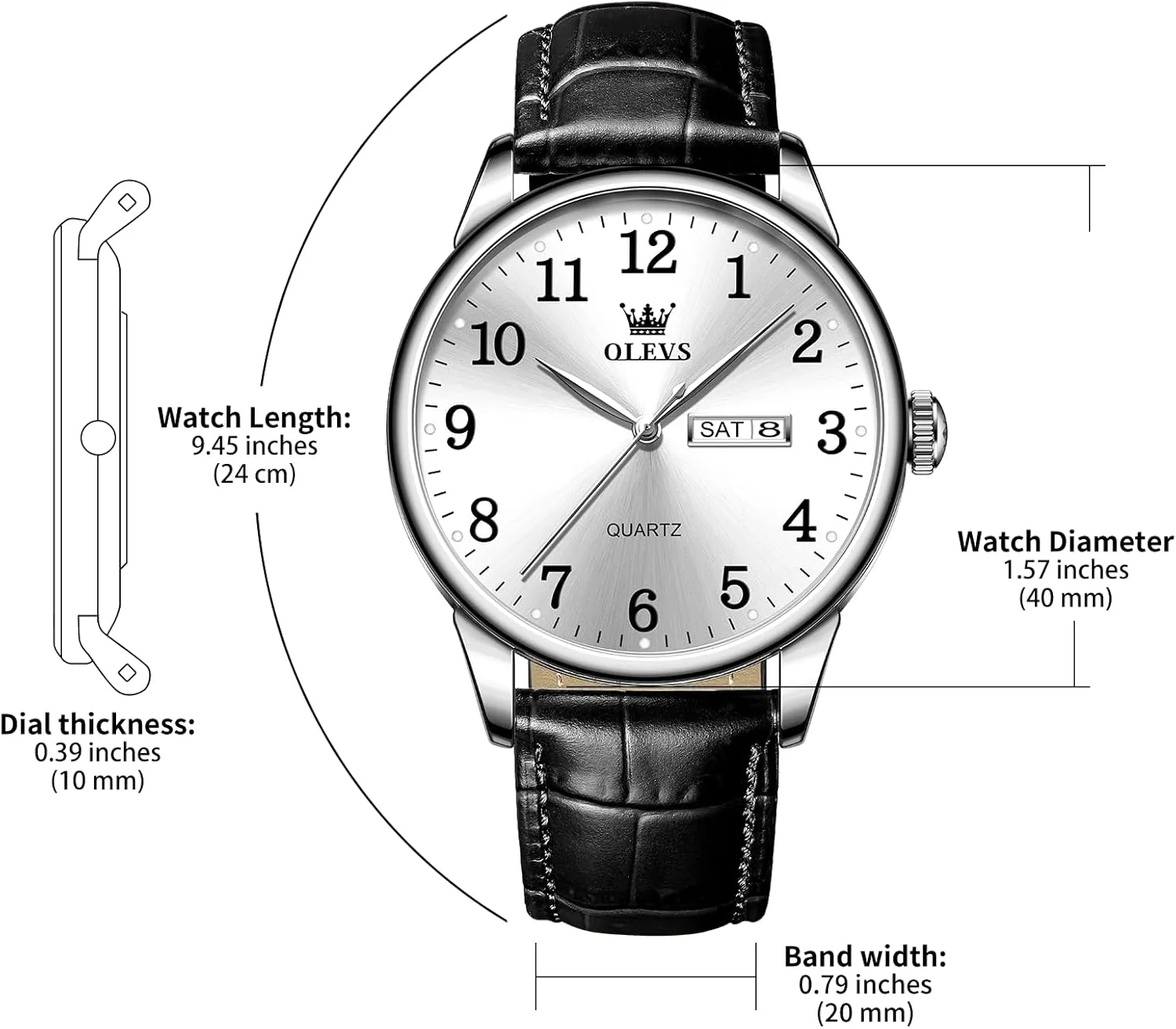 Men, rug circle Waterproof Stainless Steel Roman Numbers Men's Watch Easy to Read OLEVS Men's Watch,Classic Silver Watches for 