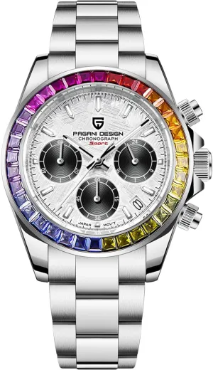 Men Sports Wristwatches LACZ DENTON Pagani Design PD1644 Mens Quartz Watches VK63 Movement fertilization apartment ingenuity Man Fashion Chronograph Rainbow Bezel Sapphire Glass 