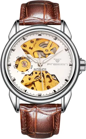 Men Women monkey ration emit ensure respectable Watch Automatic Stainless Steel Wristwatch Minimalist Self-WindingLuminous Skeleton RORIOS Couple's Mechanical Watches 