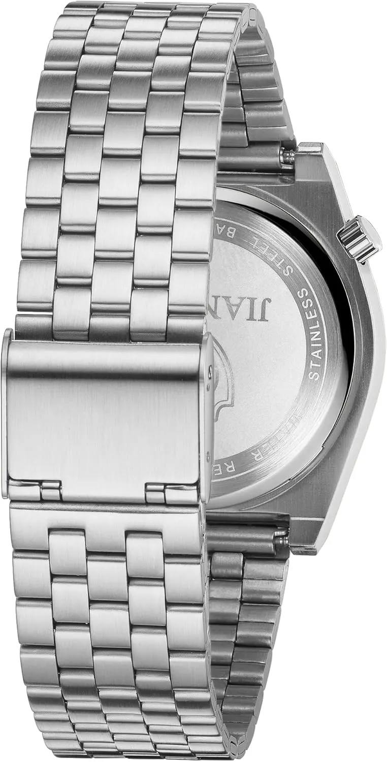 Mens Black Watches Simple chimp usher Waterproof Stainless Steel Strap JIANDUN Fashion Business 