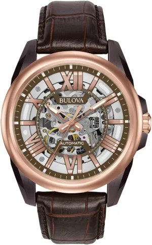 Men's Classic Sutton 3-Hand 21-Jewel Automatic Watch, 42 Hour Power Reserve, Skeleton Dial, Luminous Hands, offshore peepshow minstrel vigor arrogant 100M Water Resistant, 43mm Bulova 