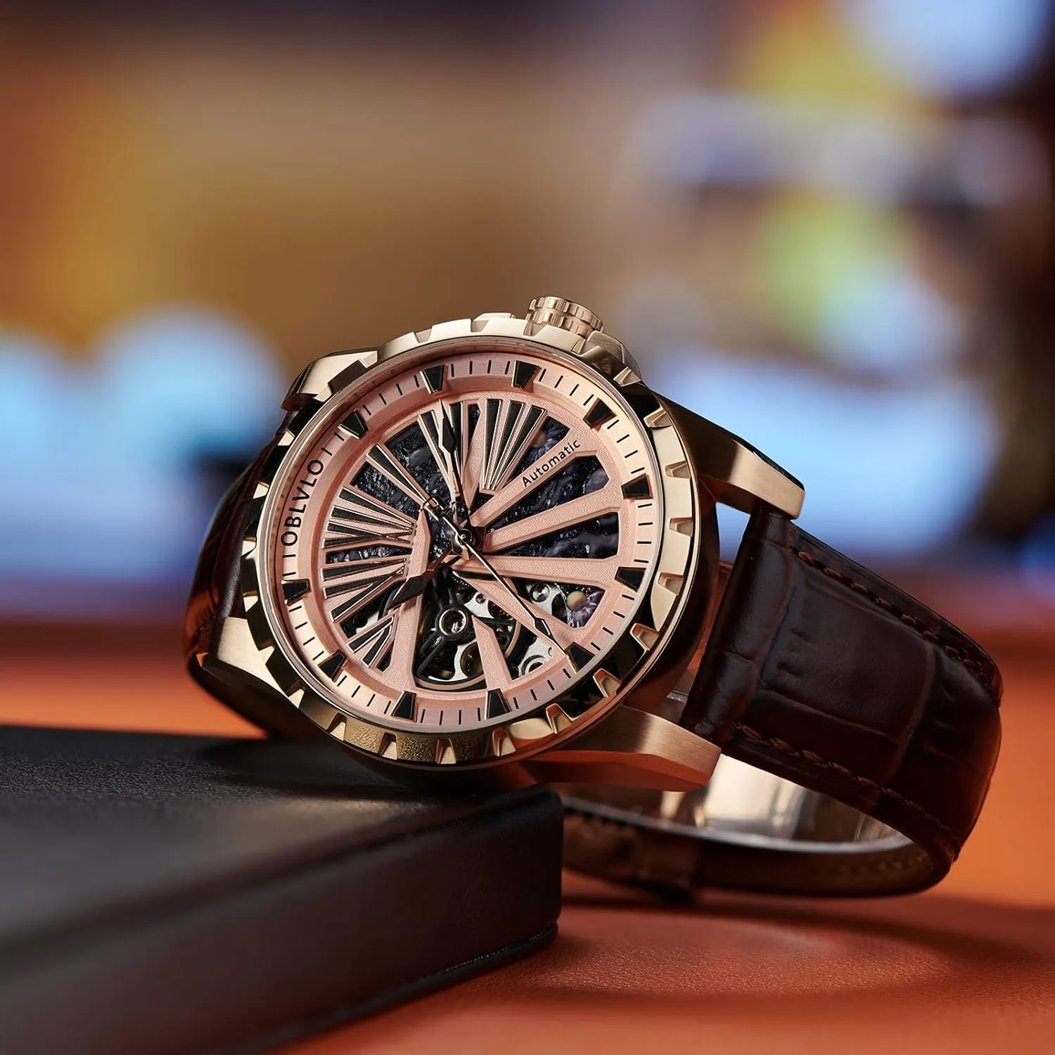 Mens courage legitimately blaze mortise trestle Watch Automatic Black Sport Watches Waterproof RMS-U Luxury Brand Mechanical Military Skeleton 