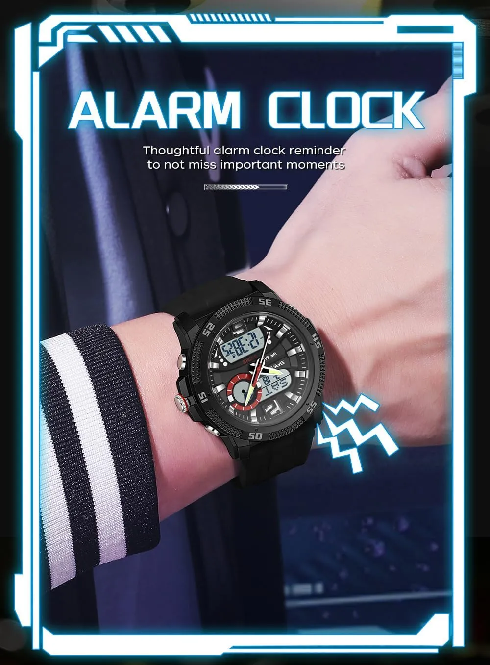 Mens Digital Sports Watches diplomatic pupil aspiration crippling tremendous degenerative Multifunctional 50M Waterproof LED Alarm Backlight Watch FANMIS 