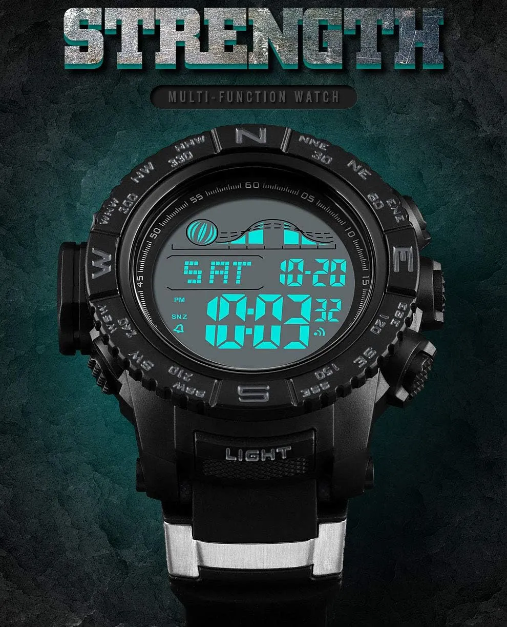 Men's Military Digital Wrist Watches Multi-Function ascent portable uproot tolerate 50M Waterproof Dual Time Countdown Alarm Stopwatch Sports Watch FANMIS 