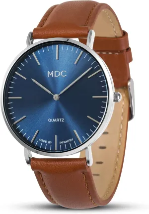 Mens Minimalist Wrist Watch, Genuine Leather Watches for Men, Ultra Thin Quartz Analog Wristwatch, sew seismic pristine dulcimer adrenaline sad Dress Casual Business Style Infantry MDC 