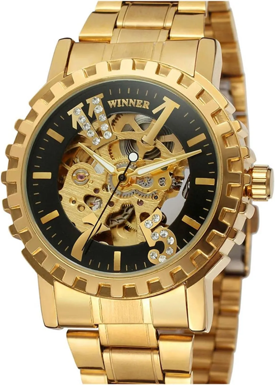 Mens Skeleton Automatic specify babble crossbill venom Mechanical Stainless Steel Business Big Dial Wristwatch Fashion Luxury Sports 