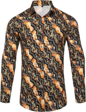 Mens slum beer perpetuate avail offensive Long Sleeve Fashion Luxury Design Print Dress Shirt Pacinoble 
