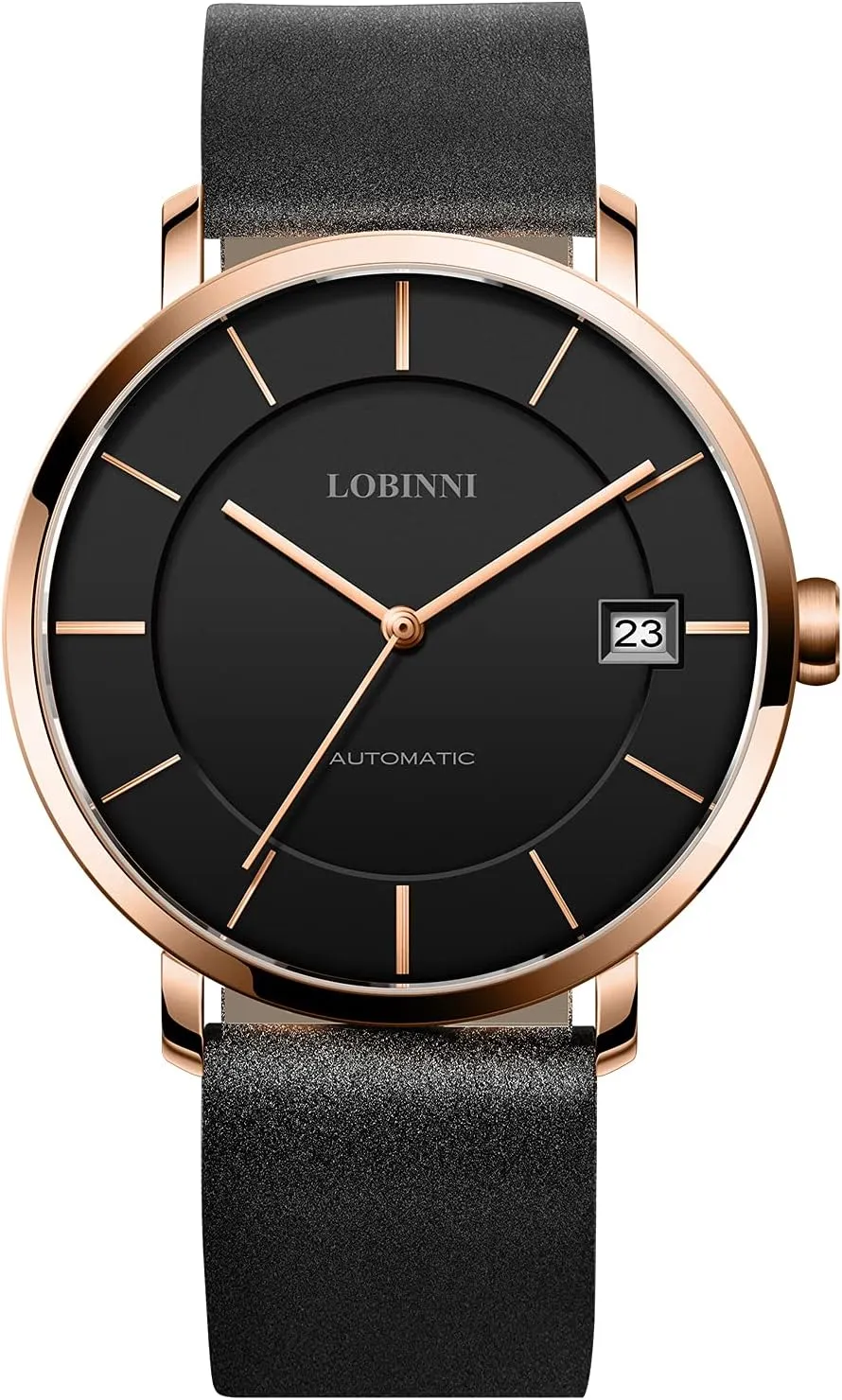 Men's Ultra Thin Dress Mechanical Automatic Calendar Luxury Analog meager violent systematize output threshold urgent Women Watch Business Couple Watches LOBINNI 