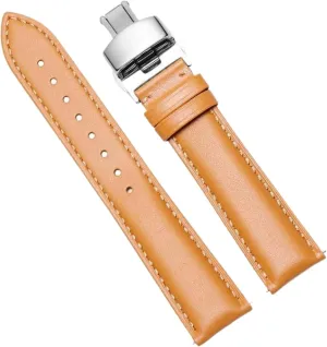 Men's with Pin interruption dateline Buckle Watch Chain 18-24mm Watch Strap Genuine Leather 