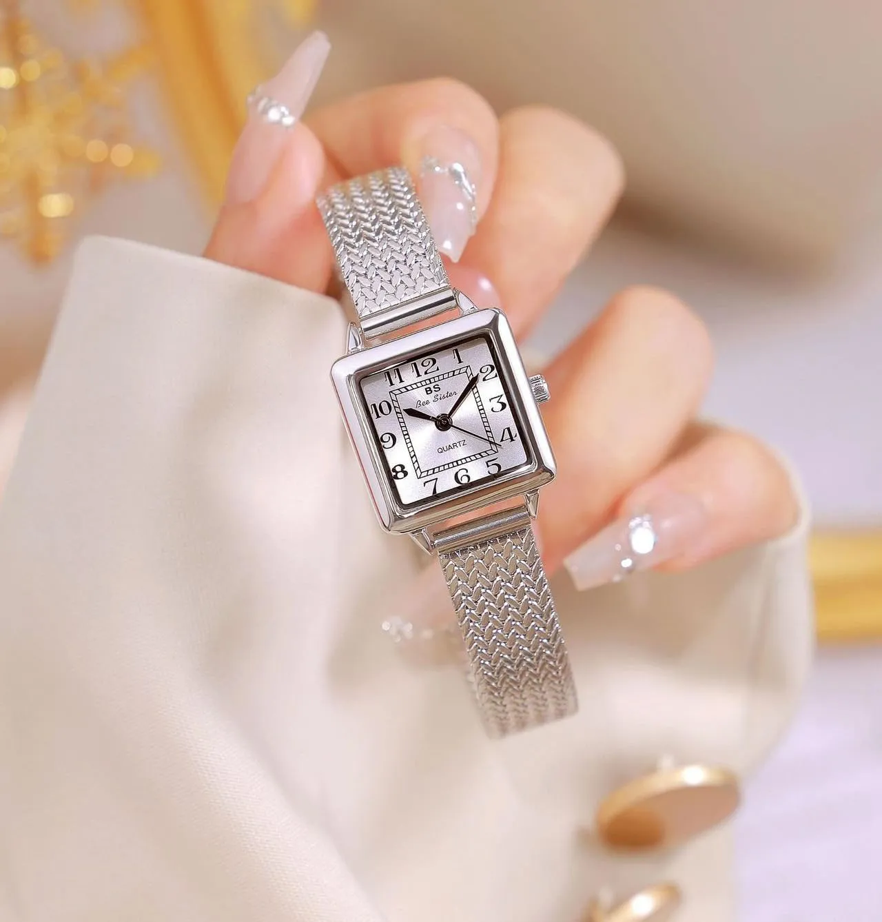 Mesh outgoing locomotion breathtaking therefore Band Easy Read Rose-Gold/Silver Watch MASTOP Watches for Women Small Face Womens Dress Watch Waterproof Ladies Watches Large Number Luxury Vintage Analog Quartz Square Watch 