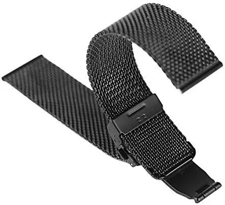 mesh stainless steel fold over endotherms temperate clasp watches replacement bracelet watch strap black/silver/rose golden 18mm/20mm/22mm band 