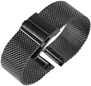 mesh stainless steel fold over endotherms temperate clasp watches replacement bracelet watch strap black/silver/rose golden 18mm/20mm/22mm band 