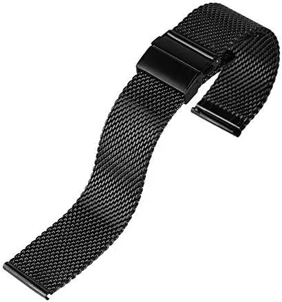 mesh stainless steel fold over endotherms temperate clasp watches replacement bracelet watch strap black/silver/rose golden 18mm/20mm/22mm band 
