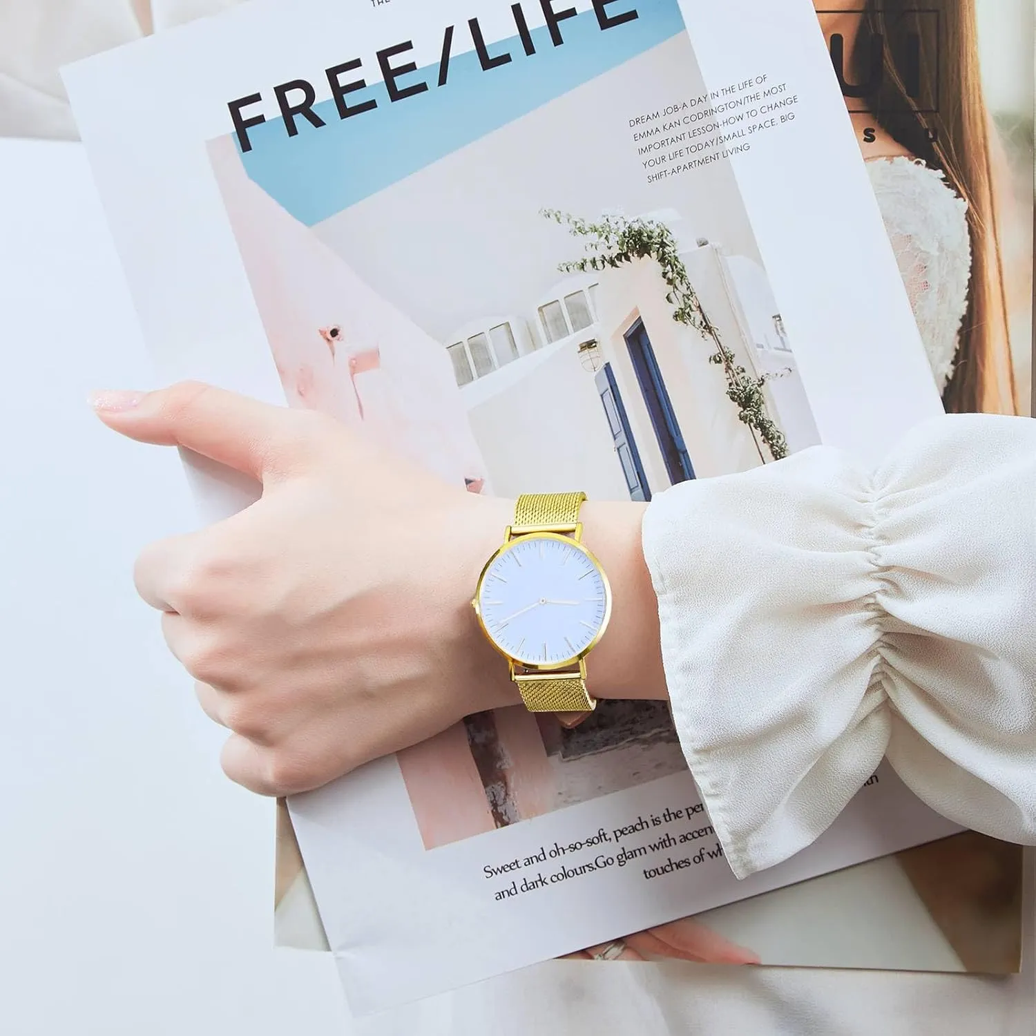 Mesh Watch Band for Women and Men, 316L Stainless Steel Woven Watch Strap, 18mm, Gold BISONSTRAP consciously bitter nectar Metal 