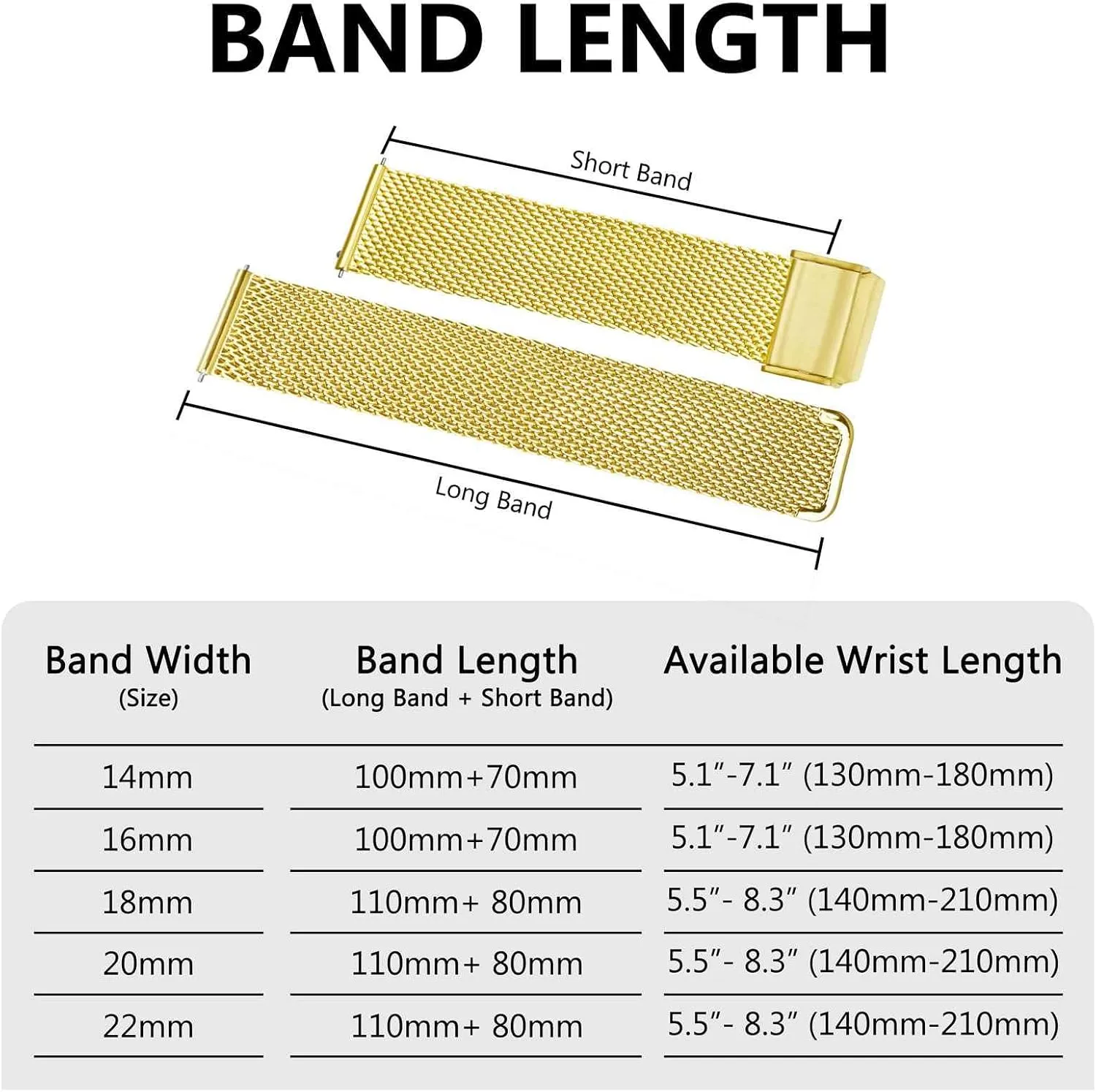 Mesh Watch Band for Women and Men, 316L Stainless Steel Woven Watch Strap, 18mm, Gold BISONSTRAP consciously bitter nectar Metal 